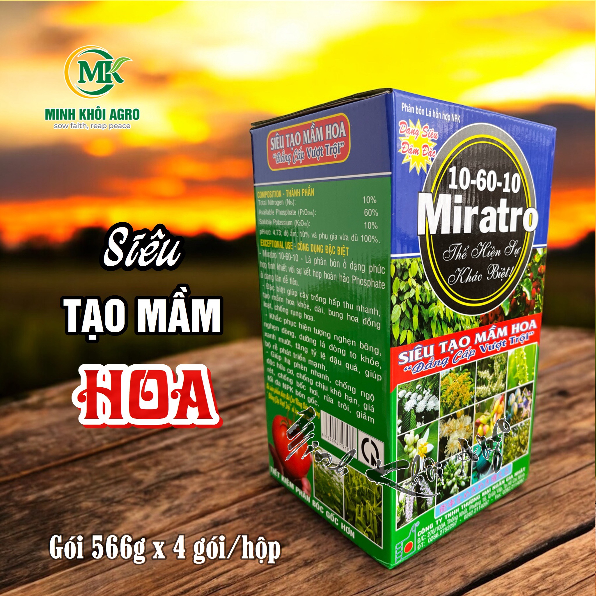 Phân bón NKP 10-60-10 Miratro (Gói 566g)